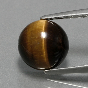 Tiger's eye marrón natural de 2,78 ct, corte redondo, opaco