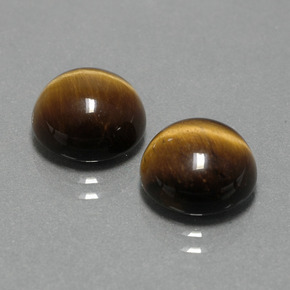 Gemas de Ojo de Tigre Marrón oro natural de  ct, Corte Redondo, Opaco