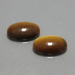 Gemas de Ojo de Tigre Marrón oro natural de  ct, Corte Óvalo, Opaco