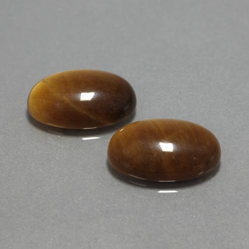 Gemas de tiger's eye marrón natural de 9,04 ct, corte óvalo, opaco