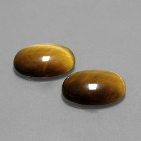 Gemas de tiger's eye marrón natural de 9,10 ct, corte óvalo, opaco