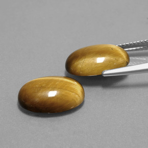 Gemas de tiger's eye marrón natural de 9,10 ct, corte óvalo, opaco