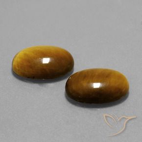 Gemas de Ojo de Tigre Marrón dorado natural de 9.06 ct, Ovalada, Opaco