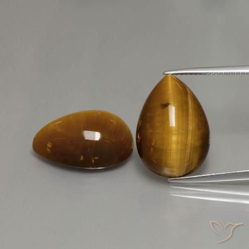 22.63ctw Natural Marrón dorado Ojo de Tigre, En forma de pera, Opaco