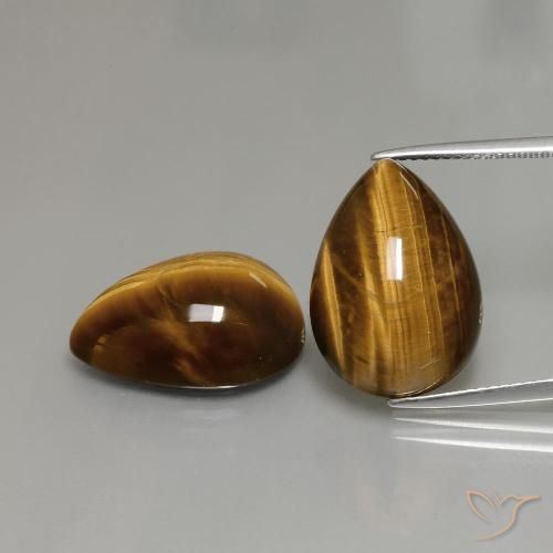 22.82ctw Natural Marrón cálido Ojo de Tigre, En forma de pera, Opaco