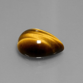 Tiger's eye marrón natural de 5,05 ct, en forma de pera, opaco