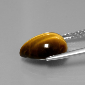 Tiger's eye marrón natural de 5,05 ct, en forma de pera, opaco