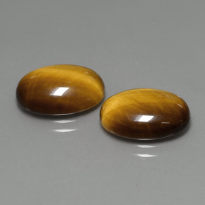 Gemas de Ojo de Tigre Marrón oro natural de  ct, Corte Óvalo, Opaco