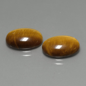 Gemas de tiger's eye marrón natural de  ct, corte óvalo, opaco