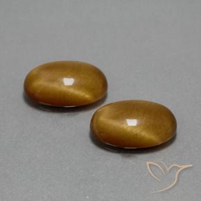 Gemas de Ojo de Tigre Marrón dorado natural de 9.05 ct, Ovalada, Opaco