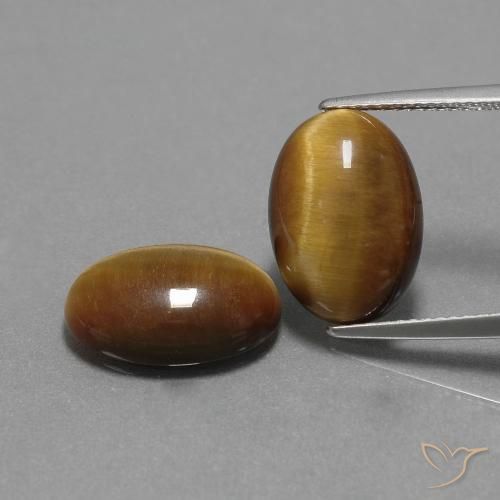 9.13ctw Natural Marrón cálido Ojo de Tigre, Ovalada, Opaco