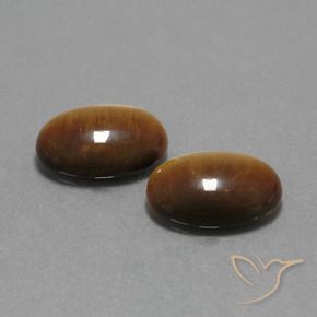 Gemas de Ojo de Tigre Marrón cálido natural de 9.13 ct, Ovalada, Opaco