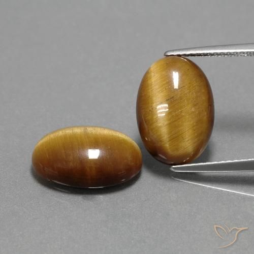 9.08ctw Natural Marrón claro medio Ojo de Tigre, Ovalada, Opaco