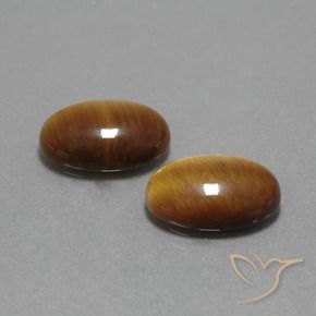 Gemas de Ojo de Tigre Marrón claro medio natural de 9.08 ct, Ovalada, Opaco