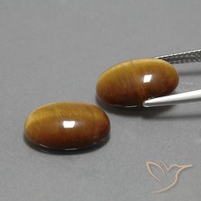 Gemas de Ojo de Tigre Marrón claro medio natural de 9.08 ct, Ovalada, Opaco