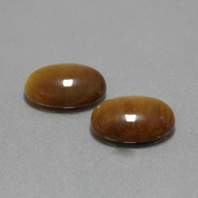 Gemas de Ojo de Tigre Marrón cálido natural de 8.98 ct, Corte Óvalo, Opaco