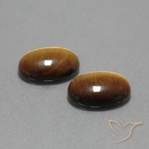 Gemas de Ojo de Tigre Marrón dorado natural de 9.06 ct, Ovalada, Opaco