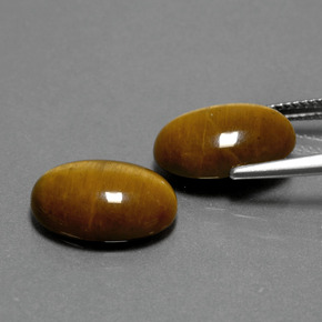 Gemas de tiger's eye marrón natural de  ct, corte óvalo, opaco
