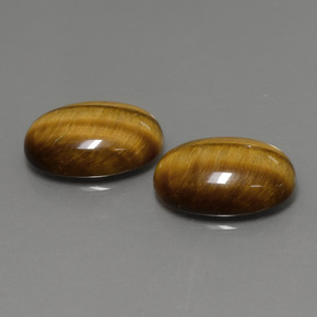 Gemas de tiger's eye marrón natural de  ct, corte óvalo, opaco