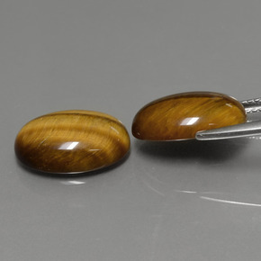 Gemas de tiger's eye marrón natural de  ct, corte óvalo, opaco