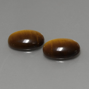 Gemas de tiger's eye marrón natural de  ct, corte óvalo, opaco