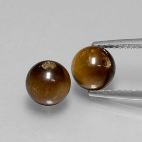 Gemas de tiger's eye marrón natural de  ct, esfera / bola, opaco
