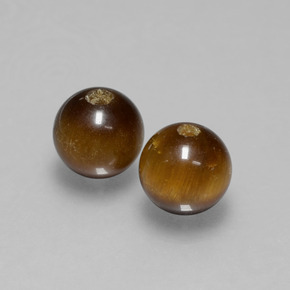 Gemas de tiger's eye marrón natural de  ct, esfera / bola, opaco