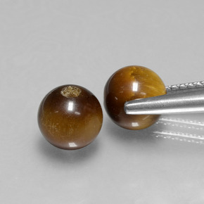 Gemas de tiger's eye marrón natural de  ct, esfera / bola, opaco