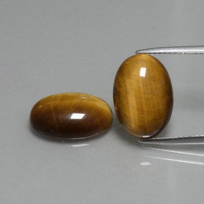 Gemas de tiger's eye marrón natural de 9,08 ct, corte óvalo, opaco