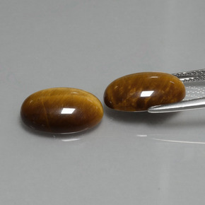 Gemas de tiger's eye marrón natural de 9,08 ct, corte óvalo, opaco