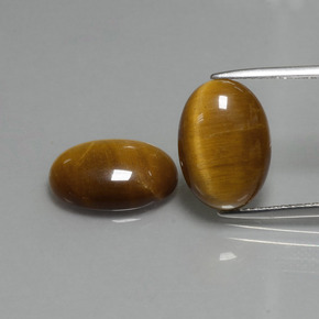 Gemas de tiger's eye marrón natural de 9,04 ct, corte óvalo, opaco
