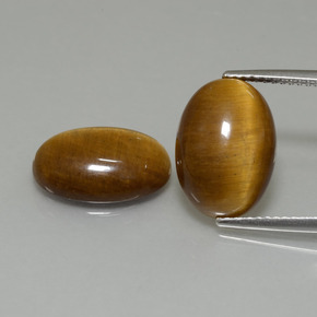 Gemas de tiger's eye marrón natural de 9,19 ct, corte óvalo, opaco