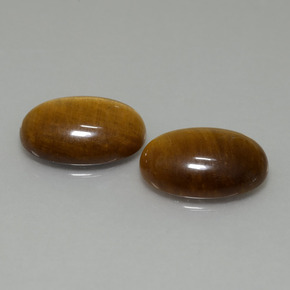 Gemas de tiger's eye marrón natural de 9,19 ct, corte óvalo, opaco