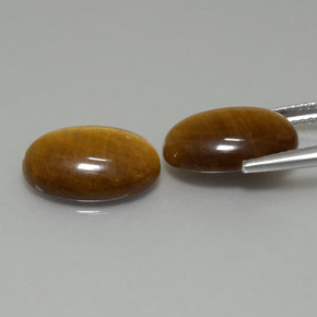 Gemas de tiger's eye marrón natural de 9,19 ct, corte óvalo, opaco
