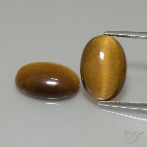 9.16ctw Natural Marrón cálido Ojo de Tigre, Ovalada, Opaco