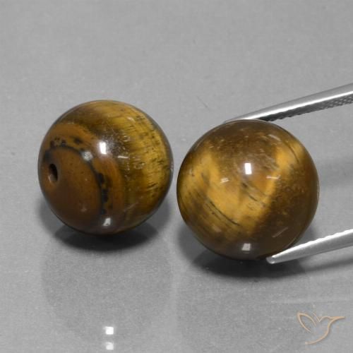 25.67ctw Natural Marrón medio Ojo de Tigre, Esfera / Bola, Opaco