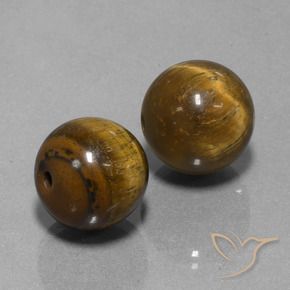 Gemas de Ojo de Tigre Marrón medio natural de 25.67 ct, Esfera / Bola, Opaco