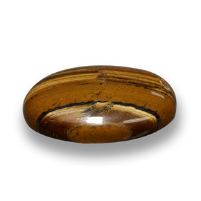 Tiger's eye marrón natural de 33,59 ct, corte óvalo, opaco