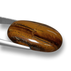 Tiger's eye marrón natural de 33,59 ct, corte óvalo, opaco