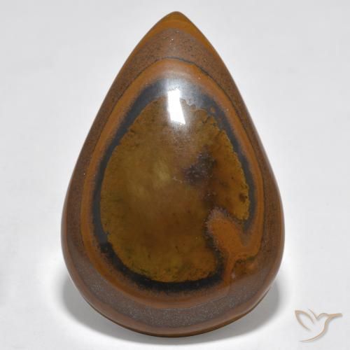 43.20ct Natural Marrón cedro Ojo de Tigre, En forma de pera, Opaco