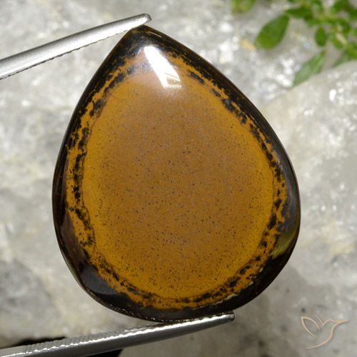 30.34ct Natural Marrón Ojo de Tigre, En forma de pera, Opaco