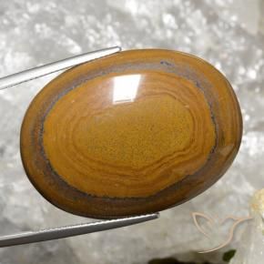 Ojo de Tigre Marrón dorado natural de 63.98 ct, Ovalada, Opaco