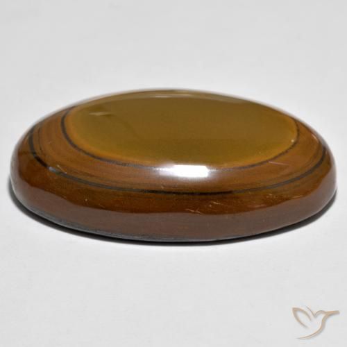 Ojo de Tigre Marrón medio natural de 93.95 ct, Ovalada, Opaco