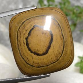 Tiger's eye marrón natural de 23,77 ct, corte cojín, opaco