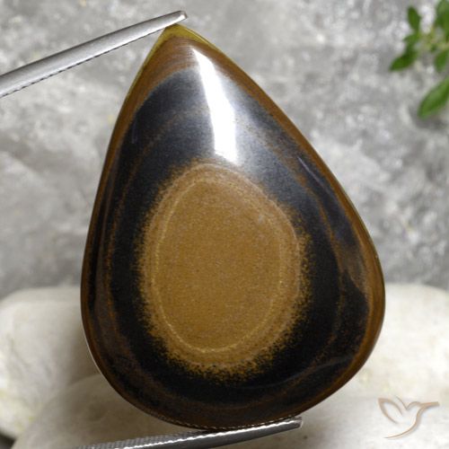 45.66ct Natural Marrón ocre Ojo de Tigre, En forma de pera, Opaco