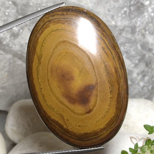 79.99ct Natural Marrón oscuro medio Ojo de Tigre, Ovalada, Opaco