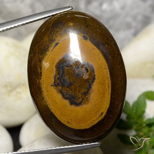 36.09ct Natural Marrón cálido Ojo de Tigre, Ovalada, Opaco