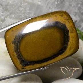 Ojo de Tigre Marrón cálido natural de 98.03 ct, Forma Cojín, Opaco