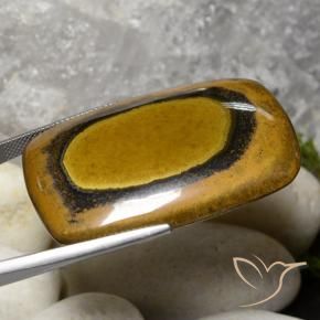Ojo de Tigre Marrón cálido natural de 98.03 ct, Forma Cojín, Opaco