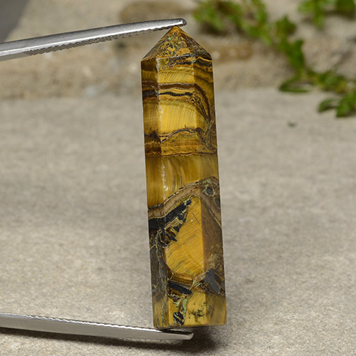 Tiger's eye marrón natural de 23,84 ct, forma elegante, opaco
